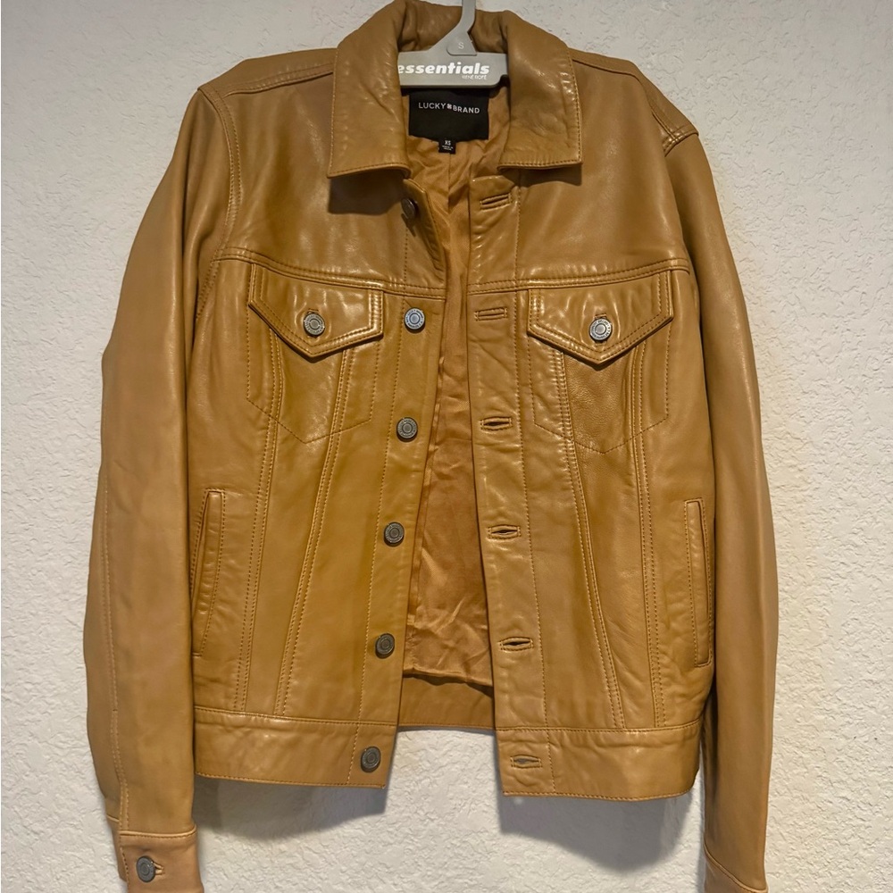Lucky Brand Camel Leather Jacket